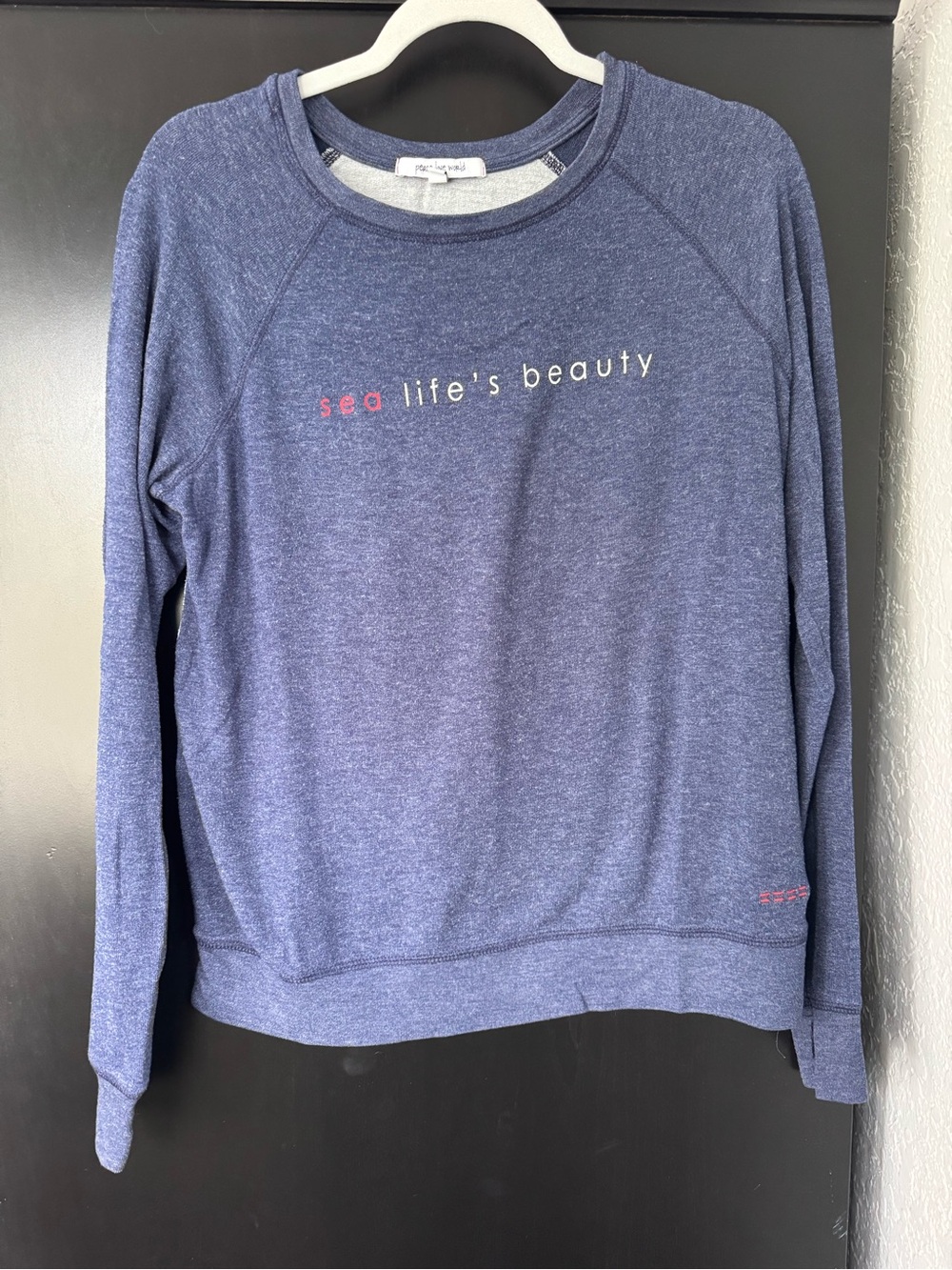 Peace Love World Navy 'Sea Life's Beauty' Graphic Sweatshirt